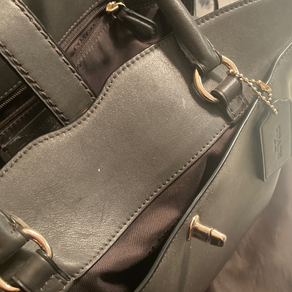 Genuine Coach Mercer 30 Satchel Leather Gray/ Brown Satchel - Picture 13 of 17